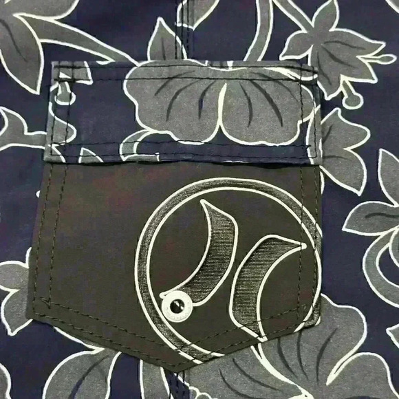 Vintage Y2K Hurley International Boardshorts Swim Trunk Shorts Floral Mens SZ 33 - Picture 7 of 13